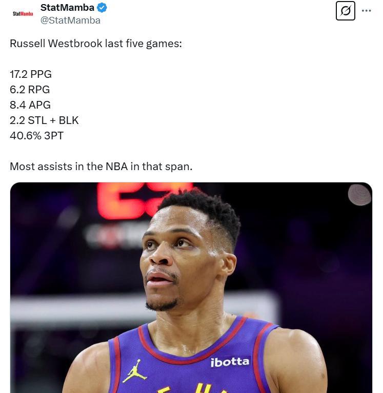 老鹰三巨头联手，威少得分突破，关键时刻神级表现冲击季后赛！的简单介绍